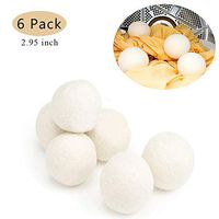 Dry Balls, Dry Balls for Dryer Natural Organic Soft Dry Balls, 6 Pieces Safe and Chemical Free, Can Speed Up Drying Time and Reduce Energy Costs, is a Good Substitute for Dryers (2.95inch)
