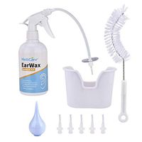 Ear Wax Removal Cleaner Kit with Washer Bottle Basin 5 Replacement Tip Bulb Syringe