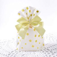 YESON Gold Polka Dot Clear Cello Bags Candy Plastic Favor cellophane Treat Bags,Pack of 50