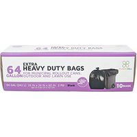 PlasticMill 64 Gallon Garbage Bags: Black, 2 Mil, 50x60, 10 Bags.
