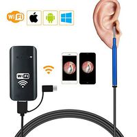 HAIHF Wireless Inspection Camera, 3.9mm HD Ear Cleaning Endoscope 3 in 1 USB Ear Scope Earwax Remover Tool with Ajustable 6 LEDs for Android and iOS Smartphone,Tablet