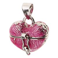 Heart Pink Enamel Cremation Memorial Ash Keepsake Urn Pendant fit Necklace Woman Beautiful Bright Cute For gift Lovely Elegant Jewerly Aesthetic Accessory
