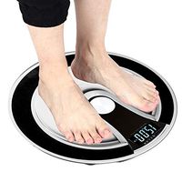 Round Electric Intelligent Body Scale, LCD Display Digital High Precision Weight Body Scale for Office Home Bathroom Beauty Salon Use(Black)