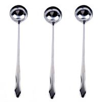 3Pcs Kitchen Stir Spoon Stainless Steel Mixing Spoon Long Handle Spoon for Ice Cream Tea Coffee Smoothies(7.87inX1.45in)