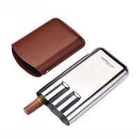Humidors 3 Sticks Cigar Portable Cigar Case Travel Cigar Cigar Holster Sealed Moisturizer (Color : Brown, Size : 14.57.52.7cm)