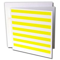 3dRose Yellow and White Stripes - Greeting Cards, 6 x 6 inches, set of 12 (gc_24696_2)