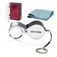 Jeweler's Loupe, 20×21mm Mini Jeweler Eye Loupe, Runch Professional Pocket Microscope Set