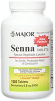 MAJOR SENNA LAXATIVE TABS  SENNOSIDES-9 MG Brown 1000 TABLETS UPC 309046434801