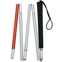 Stylish 4-Section Folding Grip White/Black Cane  -Affordable Gift! Item #DHAR-9148252