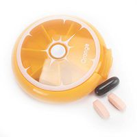 Andux Land One Week Medicine Box Round Packing Kit Travel Portable Storage Box YZYH-01 (Orange)