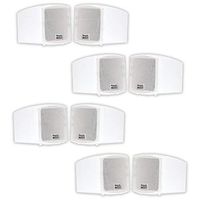 Acoustic Audio AA321W Mountable Indoor Speakers 1600 Watts White Bookshelf 4 Pair Pack AA321W-4Pr