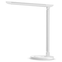 TaoTronics LED Desk Lamp, Eye-caring Table Lamps, Dimmable Office Lamp with USB Charging Port, 5 Lighting Modes with 7 Brightness Levels, Touch Control, White, 12W, Philips EnabLED Licensing Program