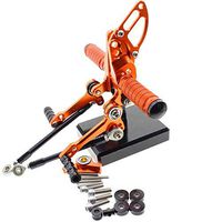 Frames & Fittings CNC Piede Del Motociclo Pioli Resto Pedali Pedane Posteriore for Ducati Streetfighter 848 1100 - (Color: Oragen)