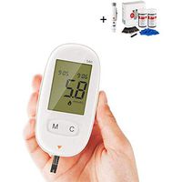 WSN Diabetes Testing Kit,Blood Glucose Monitor with Codefree Strips x 50 Painfree Lancets x 50 Case in mmol/L