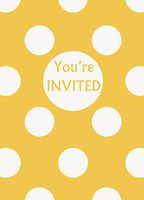 Yellow Polka Dot Party Invitations, 8ct