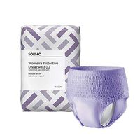 Amazon Brand - Solimo Incontinence Underwear for Women, Maximum Absorbency, Large, 18 Count