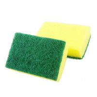 uxcell Soft Sponge Bowl Dish Cleaning Scrub Pad Green Yellow