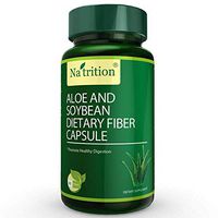 Natrition Aloe Vera Gel Extract Capsules with Soybean Dietary Fiber – Best Intestinal Cleanse Supplement – Improve Digestion and Constipation Relief - 80 Capsules