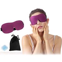 3D Blindfold Sleep Mask, Atrest Unisex Relaxing Eye Cover Light Blocking Adustable Elastic Strap Eyeshade with EarPlugs & Yoga Silk Bag for Travel Airplane Shift Work, 1 Pack, Wine Red