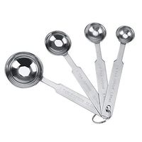 VIFERR Stainless Steel Measuring Spoons Cups Set of 4 Pieces, for Dry and Liquid Spices, Coffee Beans, Water, Honey
