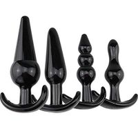 ZXC Bu~tt P~lu~g T-bar Base Kit - Training Toys - Erotic Games Role Play - Womens Stimulator - 4 pcs Beginners Anales Set - Best Idea for Gift to Him - Black