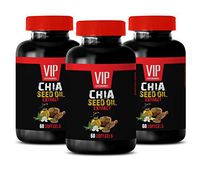 Brain Booster Natural - CHIA Seed Oil Extract Complex - chia Seed Oil - 3 Bottles (180 Softgels)