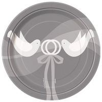 Silver Wedding Dessert Plates, 8ct