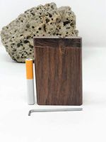 Pocket Size Natural Wood Stash Box with Metal Rod and Cleaning Tool