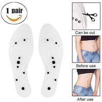 Happylife Foot Acupressure Magnetic Massaging Insoles - Reflexology Pain Plantar Fasciitis Relief Silicone Insoles with Arch Support Washable and Cutable,White,1PM:7.5/9.5W:8/10.5
