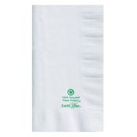 Hoffmaster 084250 Earth Wise Recycled Paper Dinner Napkin, 2-Ply, 1/8 Fold, 17" Length x 15" Width, White (Case of 1000)
