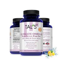 TAL'S Ultimate Omega 3 Wild Fish Oil | EPA, DHA & Fatty Acids with A Twist of Lemon | No Synthetics | Reduce Joint Inflammation Improve Blood Pressure | Made in the USA | 90ct 1250mg Burpless Gel Caps