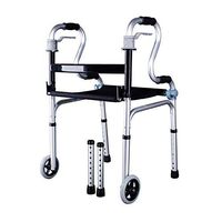 SSLW Walker Adult Walking Frame Folding Adjustable Height Walker Front Wheel Support Elderly Mobility Assistance,Color1