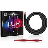 LUX Hookah Hose Mark II - Premium Silicone, Rich Color, Easy Clean Technology, Medical-Grade Aluminum Handle, and Premium Soft Hose (Ruby Red)