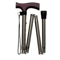 Elderly Walker Crutches Aluminum Olive 5 Section Folding Multi-Function Telescopic Adjustable Anti-Slip Cane MUMUJIN
