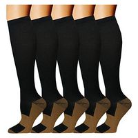 Copper Compression Socks For Men & Women(5 Pairs)- Best For Running,Athletic,Medical,Pregnancy and Travel -15-20mmHg