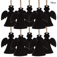 SUPVOX Mini Two-Sided Chalkboard Angel with Hemp Rope Message Board Hanging Pendant Decor 10PCS