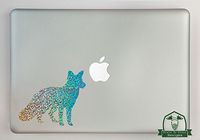 Fox Specialty Vinyl Decal Sized to Fit A 11" Laptop - Silver Metal Flake