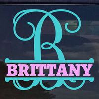 Eggleston Design Co Custom Vine Monogram Name Letter Initials Monogram Sticker Decal for Yeti Cups, Laptops, Tumblers, Car Window (3" (Fits Tumbler Cups))