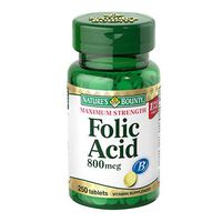 Nature's Bounty Folic Acid, 800 mcg, 250 Tablets, Maximum Strength