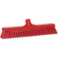 Vikan 31744 Coarse/Fine Sweep Floor Broom Head, Polypropylene Block, 16-1/2" Polyester Bristle, Red