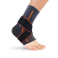 iMakcc Compression Ankle Brace - Ankle Support Breathable Sleeve Elastic Adjustable Wrap for Stabilizing Ligaments, Strains, Arthritis and Torn Tendons in Foot and Ankle S/L (S, Black)