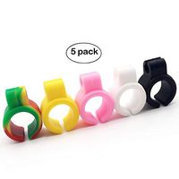 Cigarette Holder,WaterLuu Hands Free Cigarette Finger Holder to Protect Your Finger Turn Yellow for Console Gamers, Musicians and Drivers All Smokers (Black+White+Pink+Yellow+pink-5pcs)