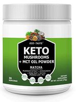 Keto Shrooms – 6 Mushrooms Extract Powder + MCT Oil Powder + Ashwagandha + Monk Fruit + Moringa Leaf – Perfect for Keto, Immunity Boost, Weight Loss and Stress, 270g - Matcha