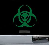 Alien biohazard Vinyl Decal Sticker (GREEN)