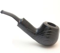 Mr. Brog Bent Bulldog Tobacco Pipe - Model No: 42 Cherry Ebony Sand Blast - Pear Wood Roots - Hand Made