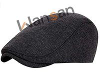 Wansan Men's Newsboy Gatsby Cabbie Hats Cotton Adjustable Driving Winter Hat Navy Blue
