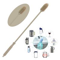 Silicone Bottle Brush Cleaning Brushes for Hydroflasks, Vacuum Sports Bottles, Vase and Glassware, 12.5'' Bottle Cleaner - Best Water Bottle Cleaning Brush for Washing Narrow Neck Containers (Gray)