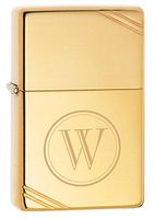 Personalized Zippo Vintage High Polish Brass Lighter with Free Initial Laser Engraving