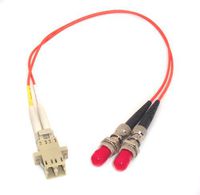 1ft Fiber Optic Adapter Cable LC (Female) to ST (Female) Multimode 50/125 Duplex