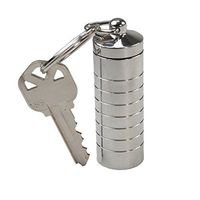 GMS Brand Heavy Duty Stainless Steel Keychain Pill Fob Travel Containers for Medication and Vitamins (Large)